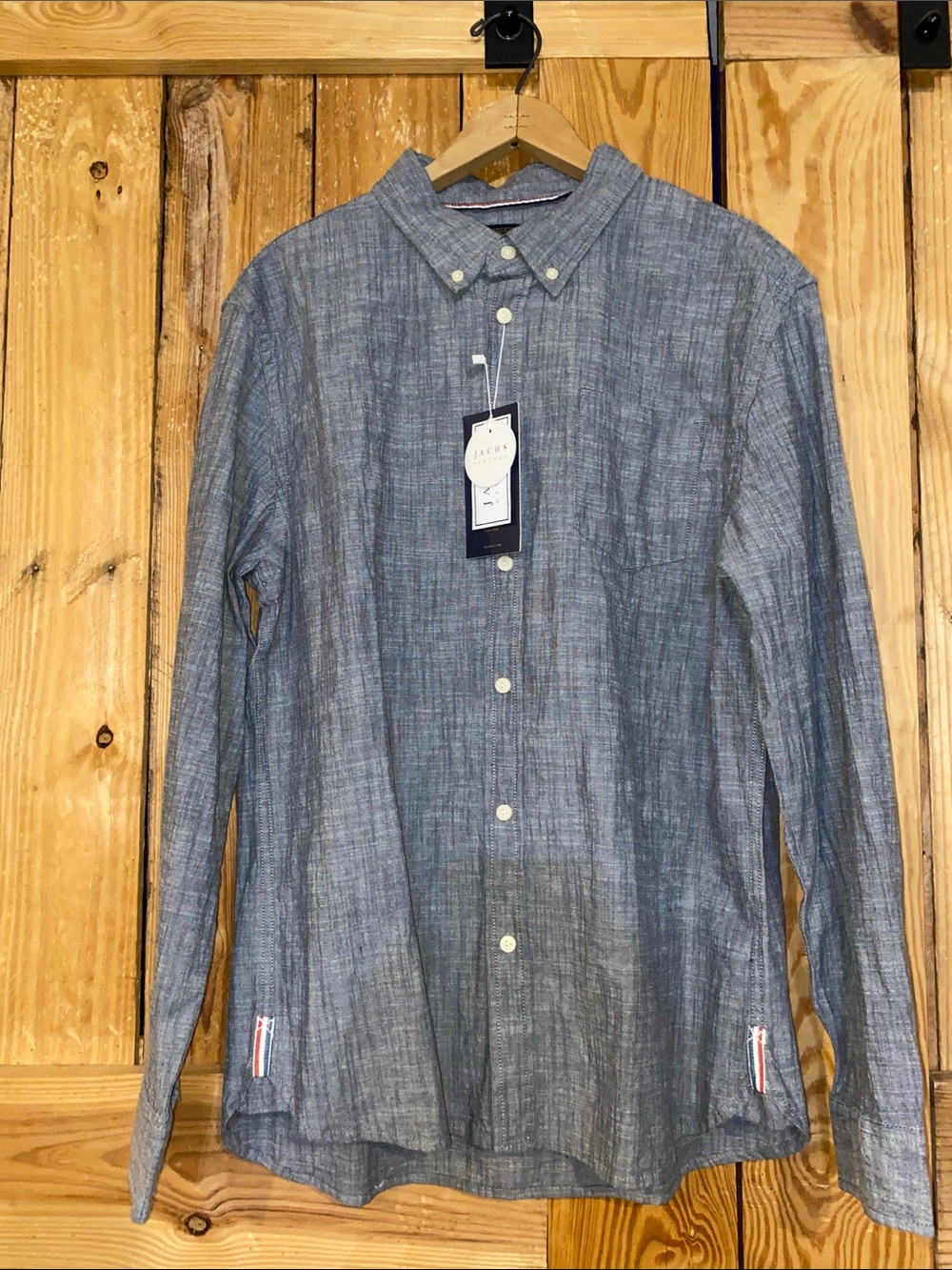 Jachs Men’s Button-Down Chambray Shirt - Gray